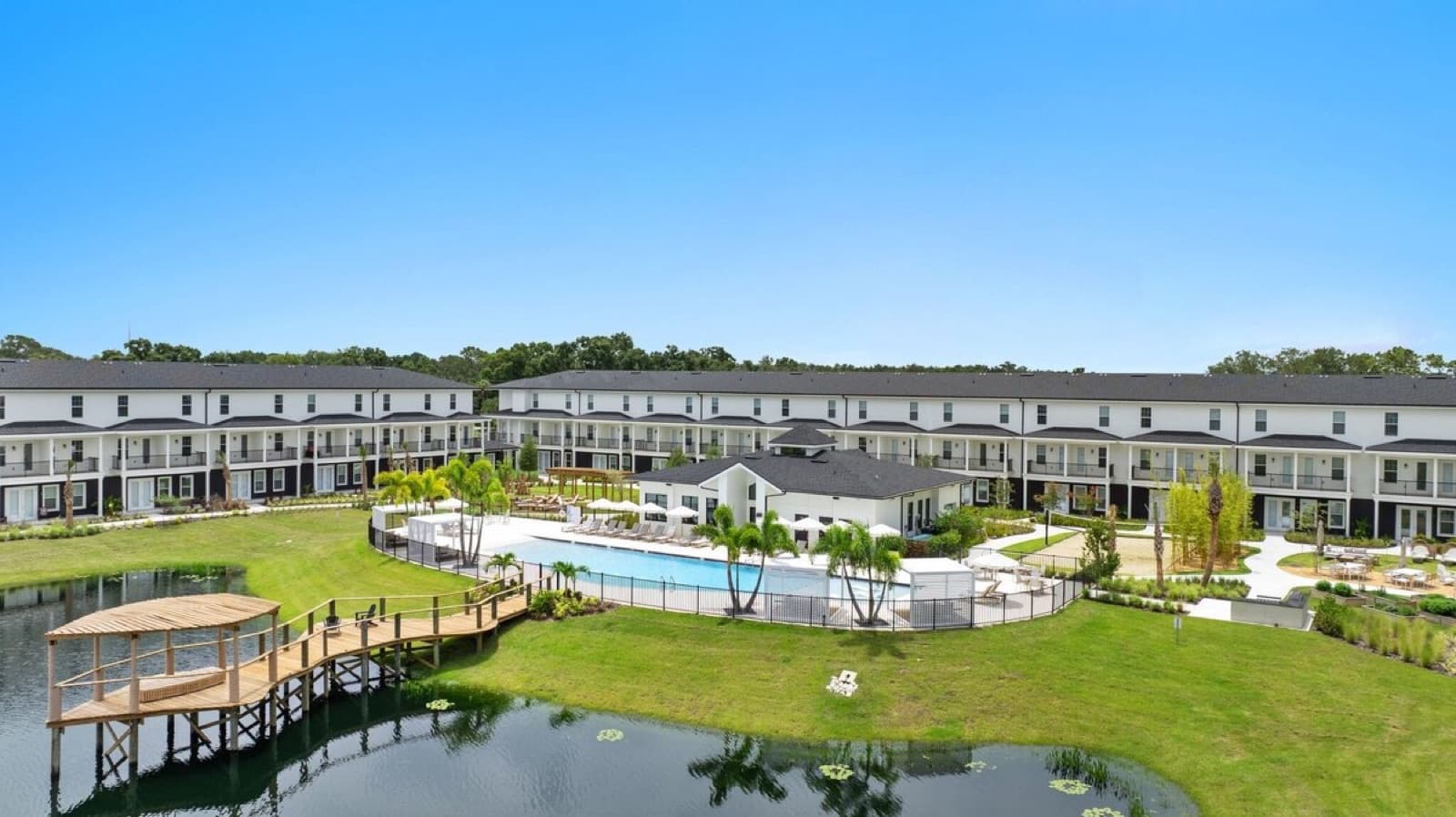 Aerial view of a new-construction 160-unit community in Lakeland, FL